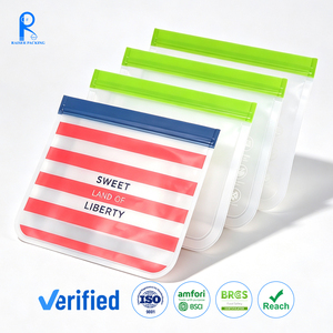 Sacs de conservation alimentaire refermables OEM d'usine, anti-fuite, pour réfrigérateur, écologiques et réutilisables pour congélateur - Product Image 1