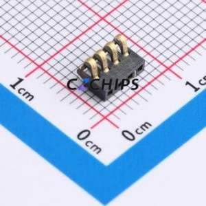 GT-BTP16004-0180B-014B Blade/Spring Contact Battery Connector SMD,P=1.6mm Connector Spring Contact Type 1.6mm 4P Vertical Mount - Product Image 1