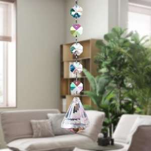 <strong>Octagonal</strong> Bead Crystal Ball Lighting Pendant Sun Catcher <strong>Prism</strong> Ball rainbow Maker Garden Decoration Crystal Craft - Product Image 4