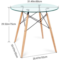 Meuble de salle à manger moderne en bois, table de salon moderne en bois, table à thé, table basse ronde en verre, bon marché