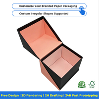 Premium Pyramidenbox-Verpackung Rosa Geschenkbox mit Kundenspezifischem Aufdruck und Goldfolie für Geschenksets