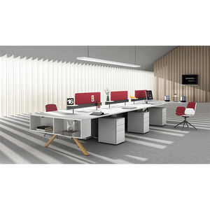 Muebles de Oficina Modulares Modernos de Alta Calidad, Estación de Trabajo Convertible de 8 Plazas, para Hogar, Escuela, Apartamento, Taller, Hotel, Panel de Madera - Product Image 1