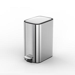 Guardian Trash Can Rectangular 5kg Stainless Steel Foot Operated Indoor <b>Waste</b> <b>Bin</b> Quiet Stain Proof Living Room Bedroom Use - Product Image 5