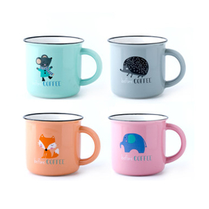 Taza de Café de Cerámica Mini, Diseño Adorable, Estilo Nostálgico, Imitación Esmalte, Apta para Lavavajillas y <span class=keywords><strong>Microondas</strong></span>, No Tóxica - Product Image 1