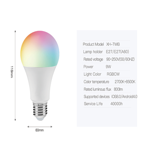 LEDEAST XH-TW1B pencahayaan pintar, bohlam lampu pintar E27 lampu rumahan Wifi BLE 2.4G Remote Control dapat disesuaikan Rgb - Product Image 4