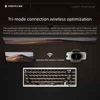 Kit de clavier Weikav Lucky65 V3 CNC en aluminium, boîtier nu en alliage d'aluminium, sans fil, 3 modes, hot-swap, joint d'étanchéité, rétroéclairage RVB, compatible QMK/VIA