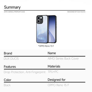 เคส TPU + PC สำหรับ <span class=keywords><strong>OPPO</strong></span> Reno15 <span class=keywords><strong>F</strong></span> ดีไซน์สปอร์ตกันกระแทก เคสมือถือสีดำ ด้านหลังบางเฉียบ ป้องกันรอยนิ้วมือ ป้องกันการตกกระแทก - Product Image 6