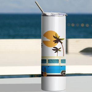 Vasos delgados para sublimación de 30 oz, de metal, con pajita, doble pared, de acero inoxidable, blancos, para viaje, con tapa, con aislamiento al vacío. - Product Image 6