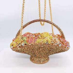<span class=keywords><strong>Prix</strong></span> d'usine Sacs de soirée pour femmes Mariage Mariée Demoiselles d'honneur Fête Diamant Strass Luxe Panier à fleurs Pochette - Product Image 1