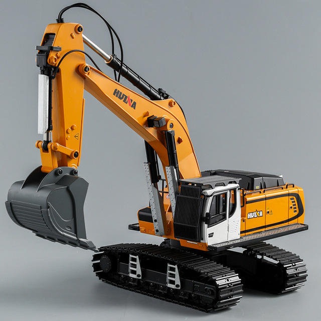 2023 NEW HUINA 1599 RC TRUCK 1:14 24CH Alloy Engineering Car Adult Collection Grade Remote Control Electric RC Excavator