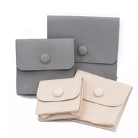 Sacs d'emballage de bijoux personnalisés pliés velours petite pochette de bijoux en microfibre à rabat enveloppe Chic