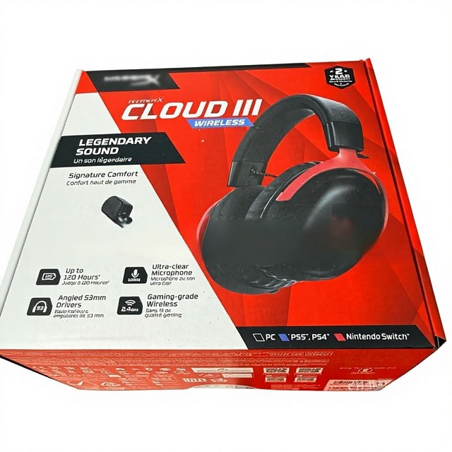 HyperX CLOUD III Hurricane Third-Generation Dual Mode Over-Ear Esports Gaming Headset with Active Noise Cancellation Game Glow