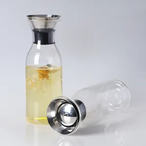 1000ml 1Lホウケイ酸ジュース飲料ボトルガラス醸造茶水金属蓋付き