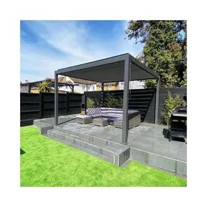 Móveis para jardim em alumínio para pátio motorizado, persiana para exterior, gazebo, bioclimático