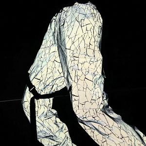 Pantalon <span class=keywords><strong>de</strong></span> <span class=keywords><strong>jogging</strong></span> Hip Hop en tissu <span class=keywords><strong>peau</strong></span> <span class=keywords><strong>de</strong></span> pêche imperméable imprimé argenté réfléchissant pour femme - Vente en gros - Product Image 1