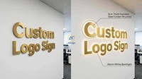 Letrero Publicitario Exterior 3D, Acrílico, Acero Inoxidable, Corte Láser, Logotipo LED, Metal Dorado Cepillado, Retroiluminado, Letras 3D para Negocios
