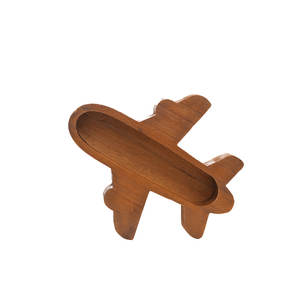 وعاء عجين خشبي على شكل طائرة وعاء خشبي مصنوع يدويًا من بولونيا ديكور منزلي ريفي أوعية شمع خشبية لصنع الشموع - Product Image 1