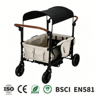 Poussette inclinable et pliable avec design haute vue, poussée bidirectionnelle, cadre en aluminium et roues silencieuses en EVA pour l'extérieur