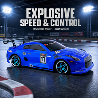 HSP 94123PRO FLYING FISH Voiture RC de drift professionnelle 1/10 4WD Brushless 2.4G 4 canaux haute vitesse RTR pour course en extérieur pour adultes