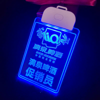 Étiquettes/Badges nominatifs LED rechargeables personnalisables - Alimentation USB/piles, options multicolores pour entreprises et hôpitaux