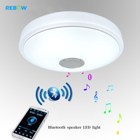 Rebow Drop Shipping Maison Décoratif Lampe 36W Haut-Parleur L'APPLICATION Changement De Couleur RVB LED Plafonnier Moderne