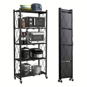 <span class=keywords><strong>3</strong></span> 4 5層金属ワイヤー自立型折りたたみ棚ブラケットキッチンラック棚ガレージキッチン地下パントリー用 - Product Image 2