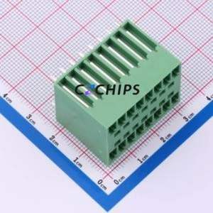 DB2EVH-3.81-2*8P-GN Plug-in Terminal Block Through hole,P=3.81mm Connector Board-to-Board / Socket - Closed 2x8P 3.81mm Green - Product Image 1