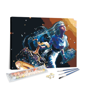 Kit Artistico Pittura con Numeri per Adulti OEM ODM, <span class=keywords><strong>Mitologia</strong></span> <span class=keywords><strong>Greca</strong></span> Dea Nyx, Cielo Stellato su Tela - Product Image 1