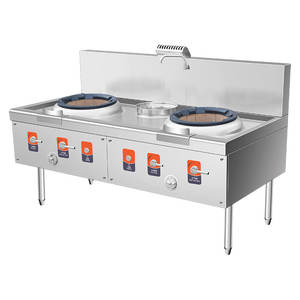 Cuisinière à gaz haute puissance HELAXEN - Spécifique aux restaurants - Certifiée 3C - <span class=keywords><strong>Plaque</strong></span> <span class=keywords><strong>de</strong></span> <span class=keywords><strong>cuisson</strong></span> réfractaire en acier inoxydable - Garantie 1 an - Product Image 1