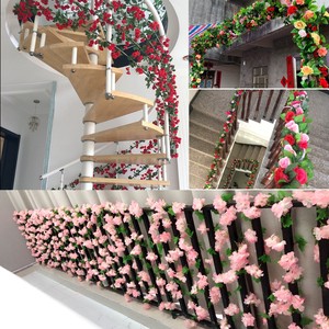 Guirnalda de Rosas Artificiales de Seda para Colgar en la Pared, Decoración para Tuberías de Aire Acondicionado, Planta Artificial de Plástico para Techo de Sala de Estar - Product Image 3