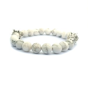Nuevo clásico 8mm howlita piedra Natural caballo <span class=keywords><strong>roca</strong></span> fundida para pulsera para damas jóvenes forma de bola - Product Image 3