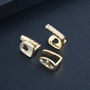 Ensemble de trois grillz dorés pour les dents, bijoux de fête avec incrustation de zircon - Product Image 4