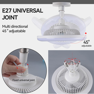 Moderne Smart Plafond Led <span class=keywords><strong>Ventilateur</strong></span> Lumière Intelligent Gradation Maison E27 <span class=keywords><strong>Ampoule</strong></span> Tête Mobile 360 Rotation Télécommande LED <span class=keywords><strong>Ventilateur</strong></span> de Plafond - Product Image 5