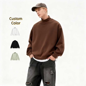 Sudadera con Capucha Holgada de Algodón 100% para Hombre, Modelo TKAN196D, con Cuello Alto, Color Sólido, Bordado 3D Personalizado, de Alta Calidad, para Otoño - Product Image 1