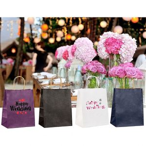 Sacs cadeaux en papier kraft en vrac avec poignées, pour fêtes, vente au détail, shopping, mariage, en papier violet, 100% papier recyclable, sacs cadeaux - Product Image 5