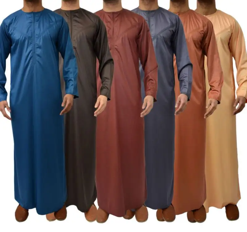 تصميم جديد QiYe الرجال العبايات الرجال الدفة الرجال ثوب مسلم ملابس دبي