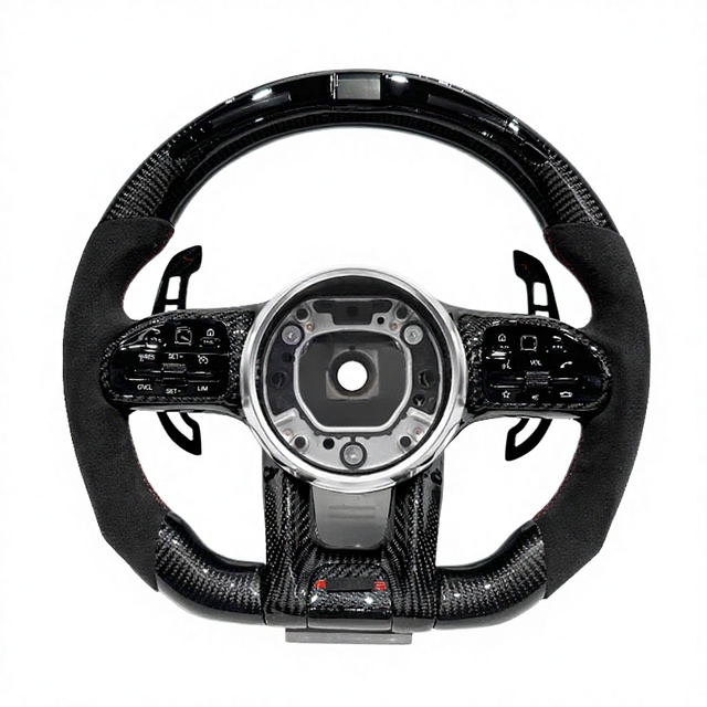 LED Screen Carbon Fiber Leather Steering Wheel Suitable for Mercedes-Benz W204 W205 W207 W211 W212 W213 W221 W222 GLS AMG 809