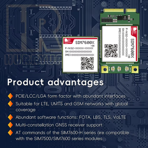 SIMCOM SIM7600E-H PCIE LTE Cat4 โมดูลมัลติแบนด์ LTE GSM HSPA+ EDGE สำหรับอุปกรณ์อุตสาหกรรม M2M IoT - Product Image 5