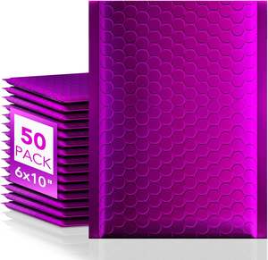 Bolsa de Burbujas Morada Brillante Mate, Resistente a Impactos y al Agua, para Envíos, Logística de Comercio Electrónico, Bolsa de Embalaje con Burbujas - Product Image 1