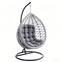 Fauteuil double en rotin moderne – Écologique, durable, pour extérieur, intérieur, jardin, balcon, lit à bascule nid d'oiseau