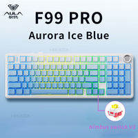 Clavier mécanique sans fil AULA F99 Pro avec bouton rotatif, clavier RGB à commutation à chaud, structure Gasket, claviers de jeu