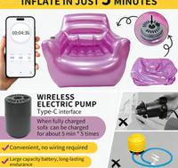 Canapé gonflable OEM avec pompe intégrée, multifonctionnel, durable, pour l'extérieur, chaise gonflable individuelle auto-gonflante, PVC écologique, canapé gonflable
