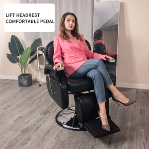 Sillón de Barbería Hidráulico Hongzi Negro Reclinable con Reposapiés Ajustable para Uso Comercial en Salón - Product Image 4