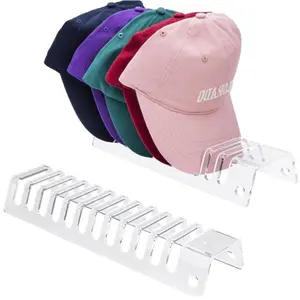 DS3036 No Install Acrylic Hat Organizer for Baseball Caps Hat Display Baseball Cap Rack for Bedroom Hat Stand for Baseball Caps
