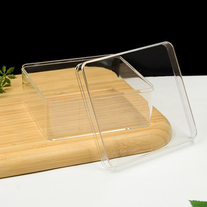 Boîte carrée transparente en plastique PS avec couvercle, parois épaisses, haute transparence, pour emballage alimentaire, pâtisserie, cadeaux, snacks. - Product Image 2