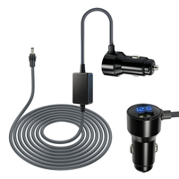 Cargador de Coche 2 en 1, Fuente de Alimentación para Starlink Mini + Carga de Teléfono, Entrada de 12-24V, Pantalla LED de Voltaje, Compatible con Todos los Vehículos