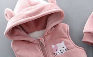 Vêtements d'hiver pour garçons et filles de 6 à 60 mois, 2022 Guangzhou, manches longues, col à capuche, respirant, vente en gros, animaux mignons, doux - Product Image 3