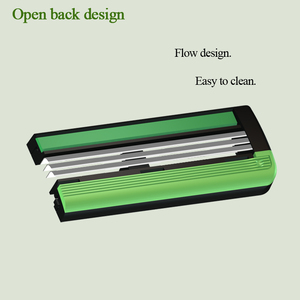 <span class=keywords><strong>Mango</strong></span> de goma de afeitar curvo de 3 cuchillas de acero inoxidable para hombres con diseño de espalda abierta - Product Image 6