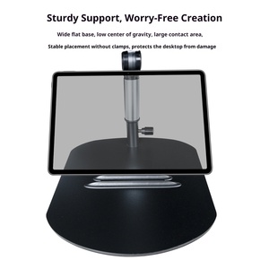 Soporte para Teléfono Móvil, Tablet y Pad, para Escritorio, Transmisión en Vivo, Teleprompter, Visualización de Películas, Aprendizaje, Ajustable, con Brazo Doble para Tomas Aéreas - Product Image 3