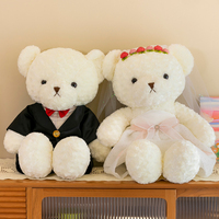 En gros, Ours en peluche Teddy de haute qualité, modèle robe de mariée, avec nœud papillon, pour couple, cadeau mignon et romantique pour amoureux